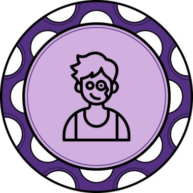 erkek avatar simgesi, vektör illüstrasyonu basit tasarım