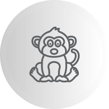 Şaşkın Maymun Zarif Modern Marka Vektör Varlığı