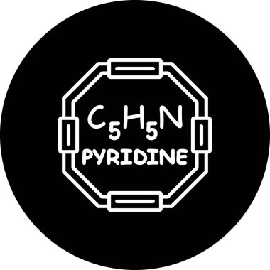 Pyridine molekülünün formüllü kimyasal yapısı