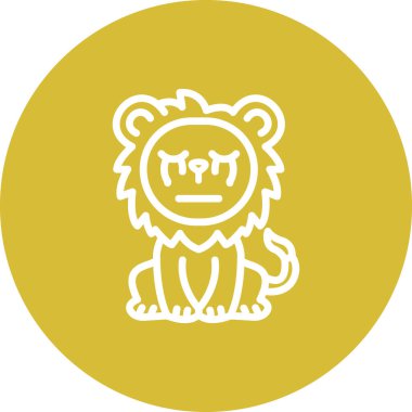 Aslan Hattı Simgesi Beyaz Arkaplanda İzole Edildi