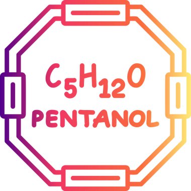 Pentanol molekülünün kimyasal yapısı, basit web simgesi