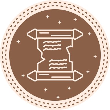 Geçmiş Papirüs Kaydırma simgesi, basit çizgi illüstrasyonu