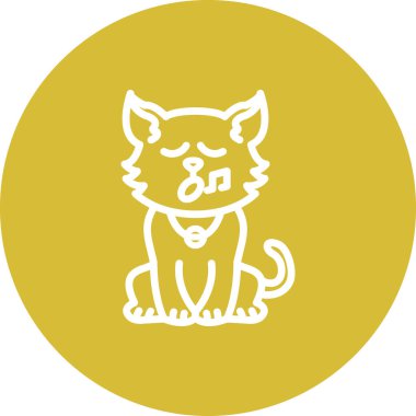 Şarkı Söyleyen Kedi Dengeli Profesyonel Düz Sanat Düzeni