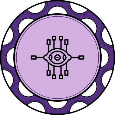 Yapay Zeka Görselleştirme Çizgisi Simgesi Basit Resimler Beyaz Arkaplanda İzole Edildi