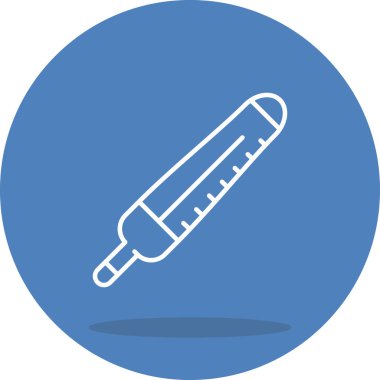 İşaretli ölçekli ve sensör uçlu tıbbi termometre çapraz konumda. Uygulama için uygun simge.