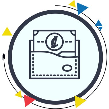 wallet icon, vector illustration simple design