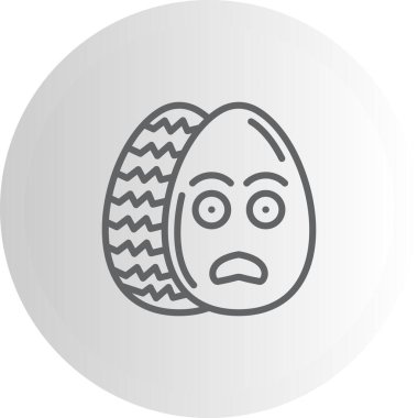 Paskalya Yumurta Çizgisi Simgesi, Düz Emoji, Basit Resimler Beyaz Arkaplanda İzole Edildi