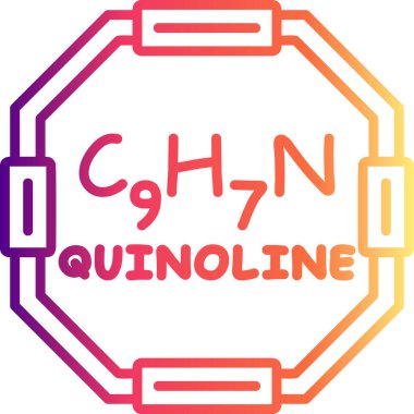 Quinoline molekülünün kimyasal yapısı, basit web simgesi