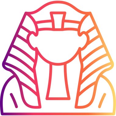 Firavun Satır Simgesi, Beyaz Arkaplanda Basit Görüntü 