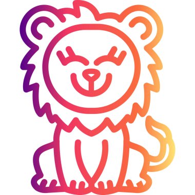 Aslan Hattı Simgesi Beyaz Arkaplanda İzole Edildi