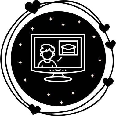 E Düz Simge Öğreniyor, Basit İllüstrasyon