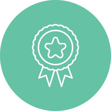 Sertifika Rozet Satırı Simgesi, Beyaz Arkaplanda Basit Görüntü 