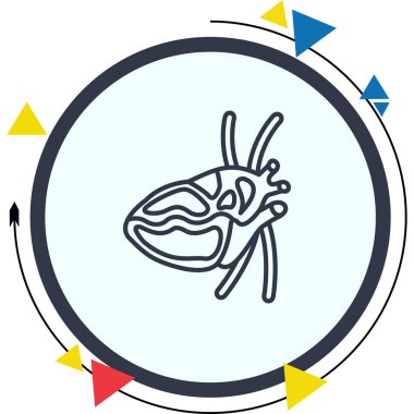 kalp atrium simgesi, vektör çizimi basit tasarım