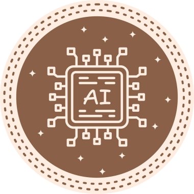 Devre kartlı mikroçip simgesi. Doğrusal ve siluet biçimi.