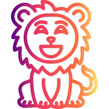 Aslan Hattı Simgesi Beyaz Arkaplanda İzole Edildi