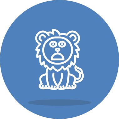 Aslan Hattı Simgesi Beyaz Arkaplanda İzole Edildi