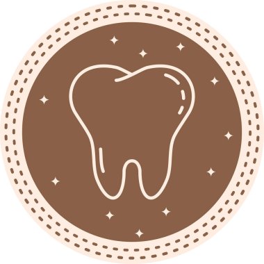 Temiz diş ve kökleri olan tek sağlıklı insan dişi. Uygulama için basit bir simge.