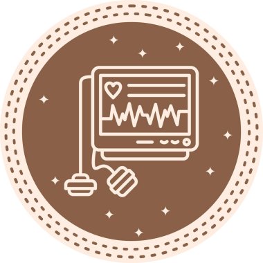 Defibrilatör simgesi basit düz illüstrasyon