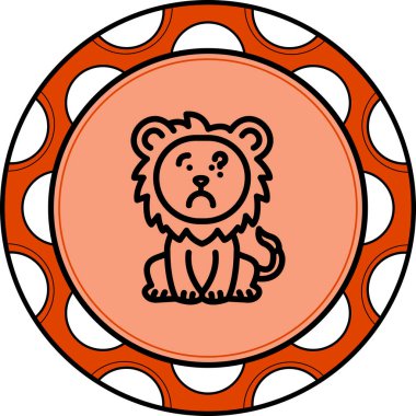 Aslan Hattı Simgesi Beyaz Arkaplanda İzole Edildi