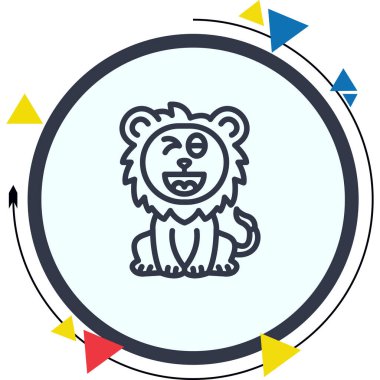 Aslan Hattı Simgesi Beyaz Arkaplanda İzole Edildi