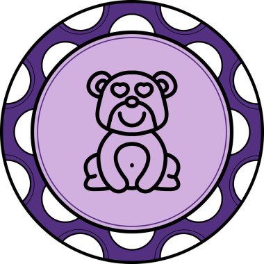 Sevgi Gözleriyle Ayı Gülümsemesi Yenilikçi Düz Ürün Tasarım Sembolü