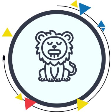 Aslan Hattı Simgesi Beyaz Arkaplanda İzole Edildi