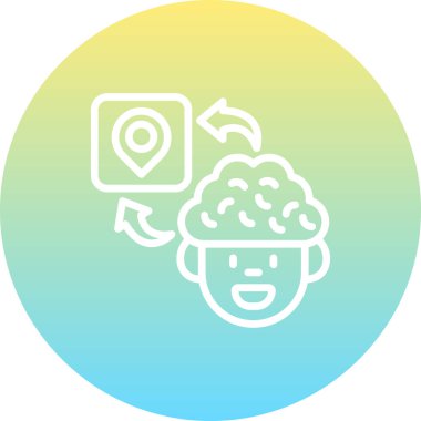 Beyin Konumu Bold Eşsiz Web Grafik Çizimi