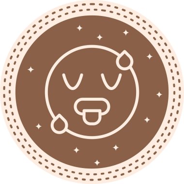 Çizgi film karalama simgesi web işareti, beyaz arkaplanda izole edilmiş emoji simgesi