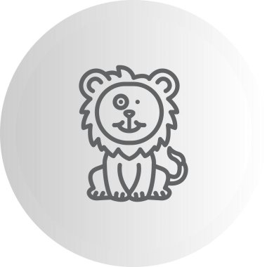 Aslan Hattı Simgesi Beyaz Arkaplanda İzole Edildi