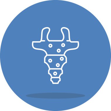 Ayrıntılı insan sakrum kemik yapısına sahip bir beyaz çizgi simgesi