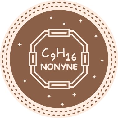 Nonyne molekülünün kimyasal yapısı, basit web simgesi