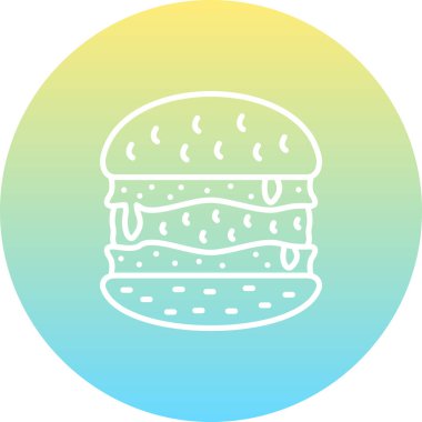 Çizburger Hattı Simgesi, Beyaz Arkaplanda Basit Resimler 