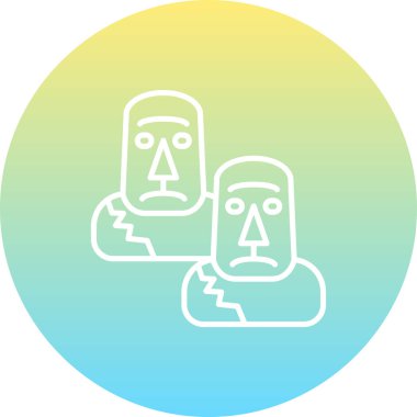 Moai Satır Simgesi Basit Görüntü Beyaz Arkaplanda İzole Edildi