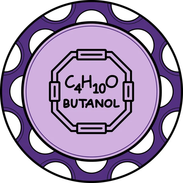 Butanol molekülünün kimyasal yapısı, basit web simgesi