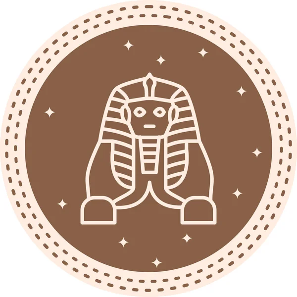 Minimalist çizgi simgesi, Giza heykelinin büyük bir sfenksini ön planda otururken tasvir eder