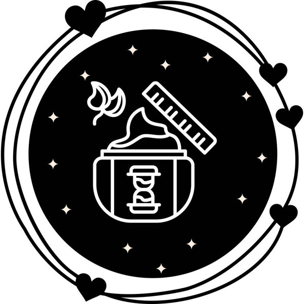 Minimalist outline depicts open container of rejuvenating anti aging facial cream with lid removed for daily skincare routine.