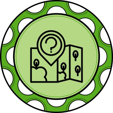 Konum Sorusu Eşsiz Yenilikçi Dijital Grafik Sembolü