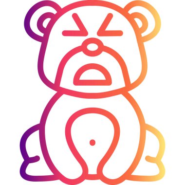 Üzücü Rahatlamış Ayı Asgari Düz Vektör İllüstrasyonu