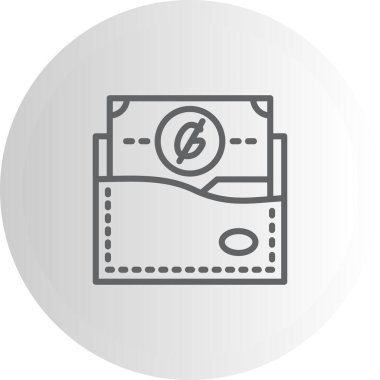 Paraguay Cüzdan Hattı Simgesi Beyaz Arkaplanda İzole Edildi