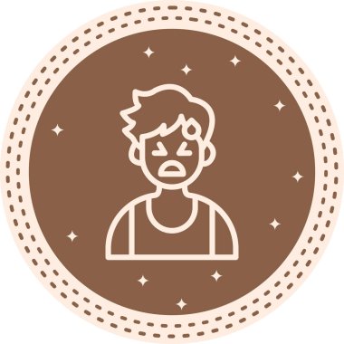 Üzgün Rahatlamış Çocuk Temiz Damgalama Grafik ŞekliName