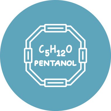 Pentanol molekülünün kimyasal yapısı, basit web simgesi