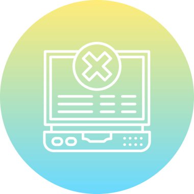 Reddedilmiş Düz Satır Simgesi, Basit Resim