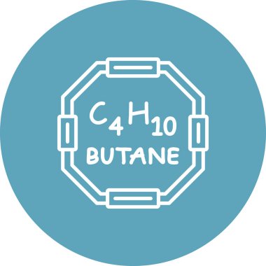 Butane molekülünün kimyasal yapısı, basit ağ simgesi