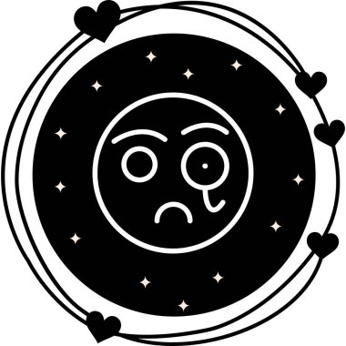 Çizgi film karalama simgesi web işareti, beyaz arkaplanda izole edilmiş emoji simgesi