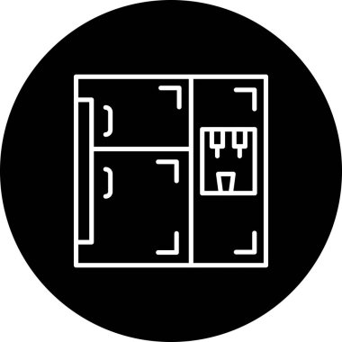 Modern buzdolabı simgesinin vektör çizimi