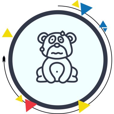 Sinirli Ayı Premium Şık Dijital Tasarım Sembolü