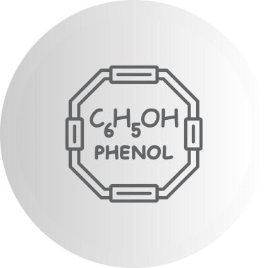 Fenol molekülünün kimyasal yapısı, basit web simgesi