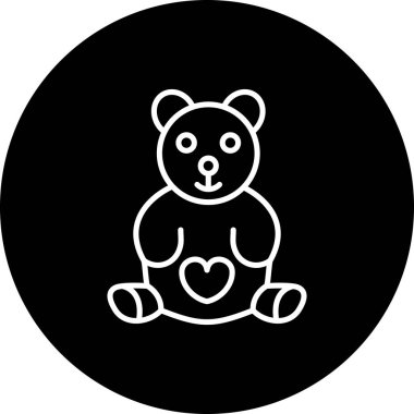 Oyuncak ayının düz simgesi, vektör illüstrasyonu