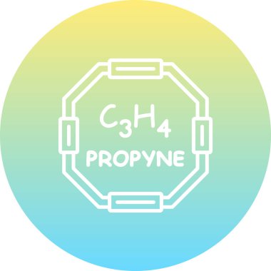 Propyne molekülünün kimyasal yapısı, basit web simgesi