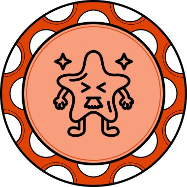 Yıldız Kusması, elleri ve bacakları olan bir yıldız karakteri ışık eğimli arkaplanda görüntülenir.